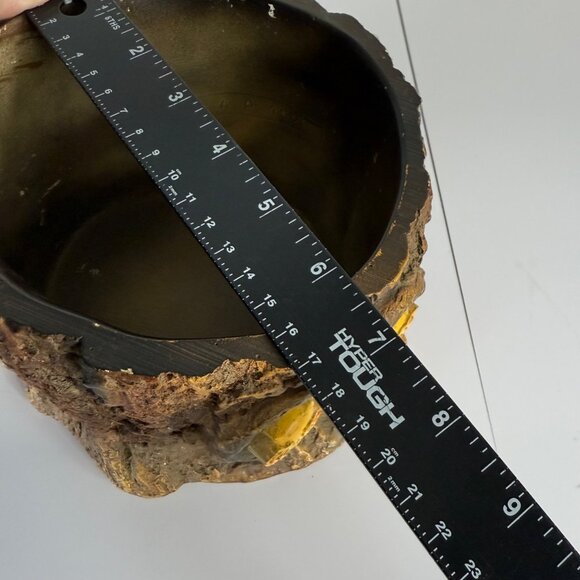 Rustic 70s Owl Log Planter Vintage Home Retro Woodland Decor Resin Flower Pot - Picture 11 of 14